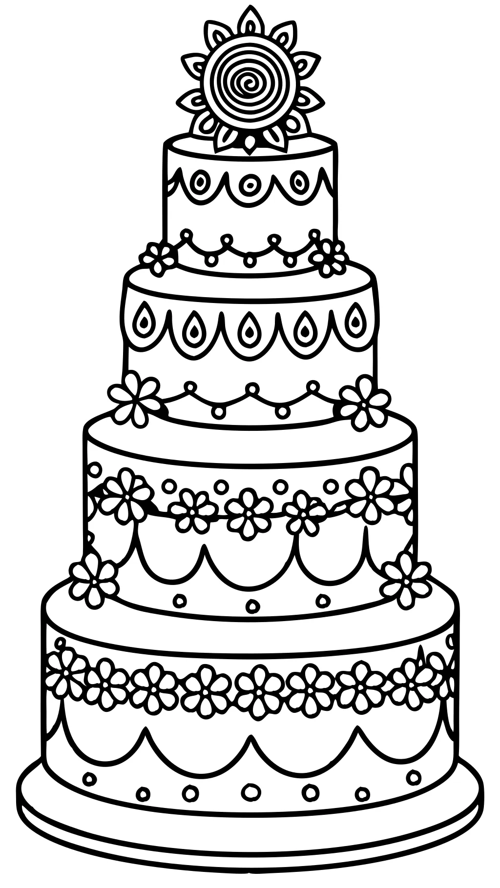 coloriages de gâteau de mariage